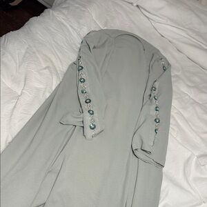 Light green beaded Abaya